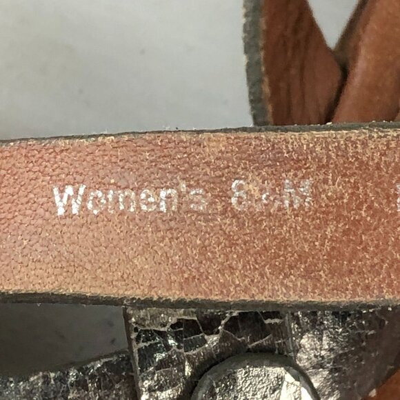 Johnston & Murphy Women's 8.5M Tia Distressed Gold Strappy Buckle Flats Sandals - Picture 14 of 14